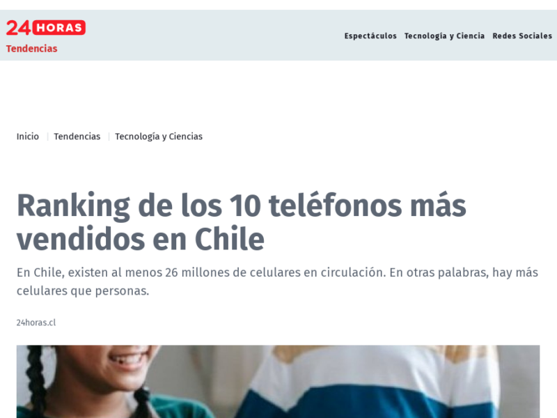 Ranking de los 10 teléfonos más vendidos en Chile