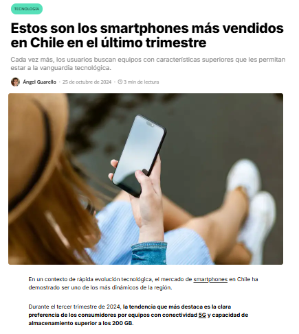 Estos son los smartphones más vendidos en Chile en el último trimestre