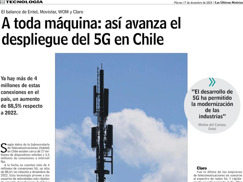 A toda máquina: así avanza el despliegue del 5G en Chile