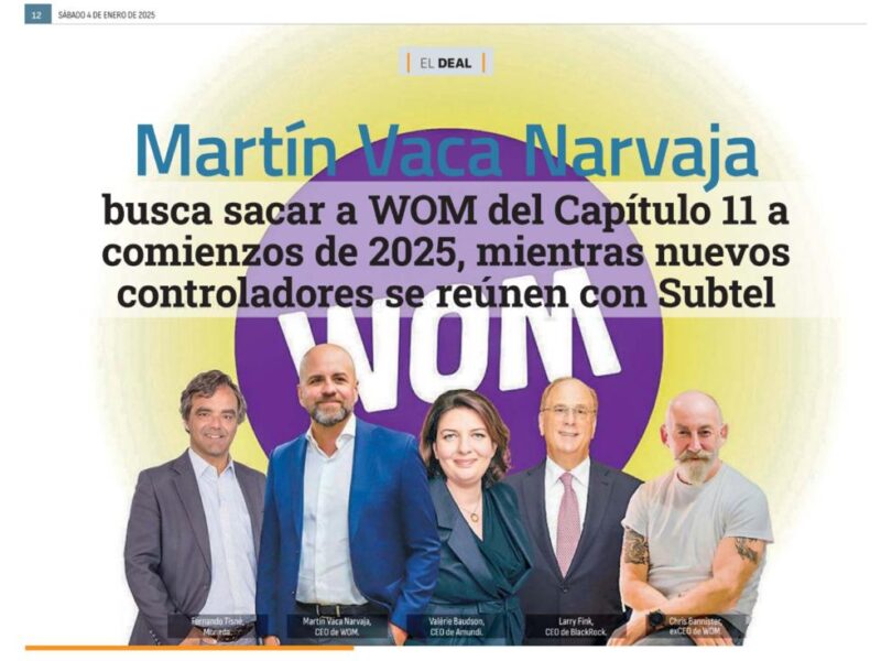 Martín Vaca Narvaja busca sacar a WOM del Capítulo 11 a comienzos de 2025, mientras nuevos controladores se reúnen son Subtel